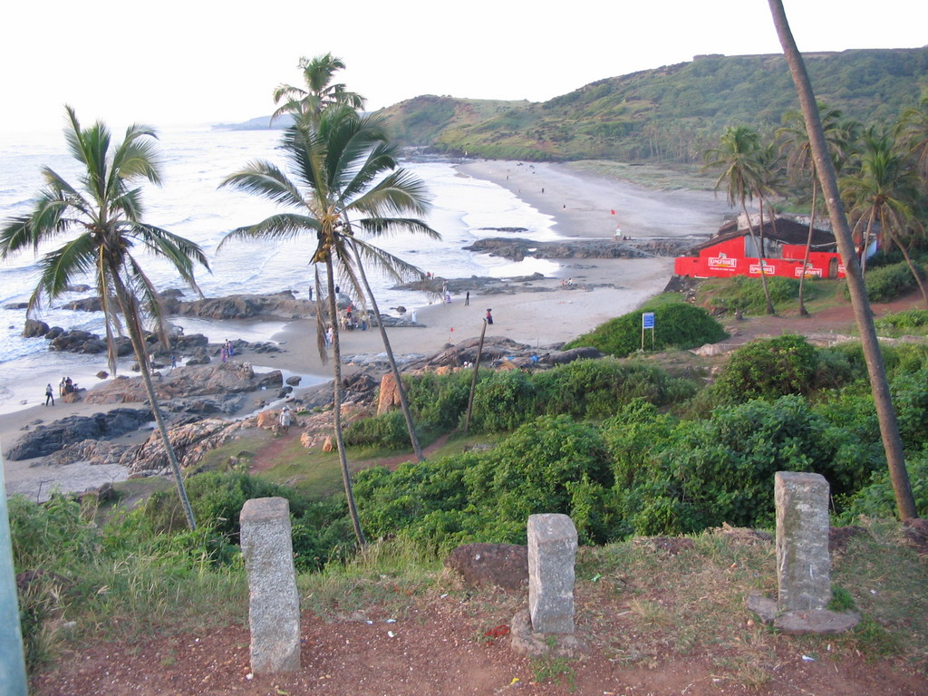 Vagator Beach, viewed from a cliff