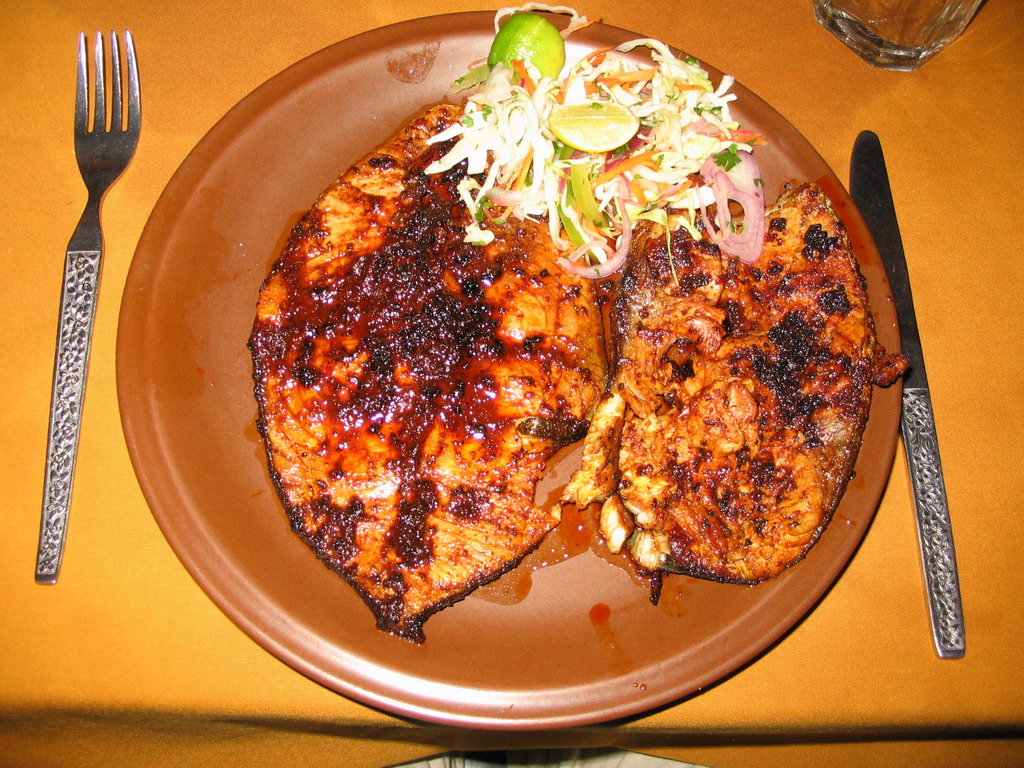 Spicy kingfish at a restaurant at Betalbatim