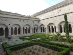 Northwest side of the cloister garden of the Abbaye Notre-Dame de Sénanque abbey