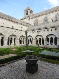 Northeast side of the cloister garden of the Abbaye Notre-Dame de Sénanque abbey