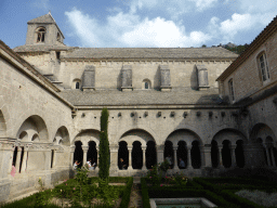 East side of the cloister garden of the Abbaye Notre-Dame de Sénanque abbey