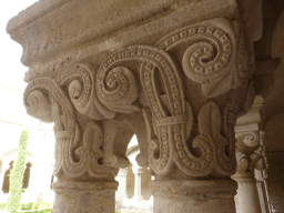 Decorations on columns at the walkway of the cloister of the Abbaye Notre-Dame de Sénanque abbey
