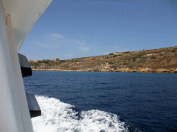 The east coast of Gozo, viewed from the Luzzu Cruises tour boat from Malta to Gozo