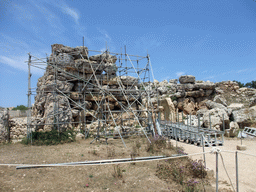 The front of the south Ggantija neolithic temple, under restoration