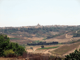 The town of Nadur with the Church of St. Peter & St. Paul and surroundings, viewed from the Ggantija neolithic temples