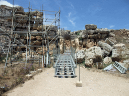 The front of the south Ggantija neolithic temple, under restoration