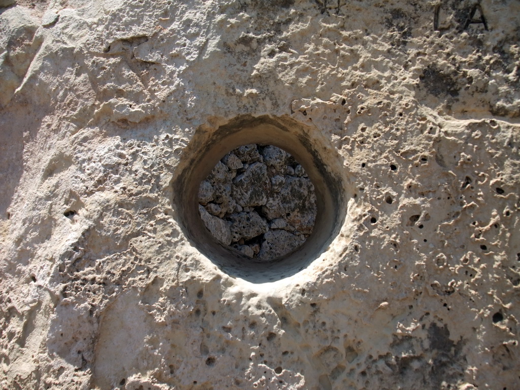 Hole in a wall of the north Ggantija neolithic temple