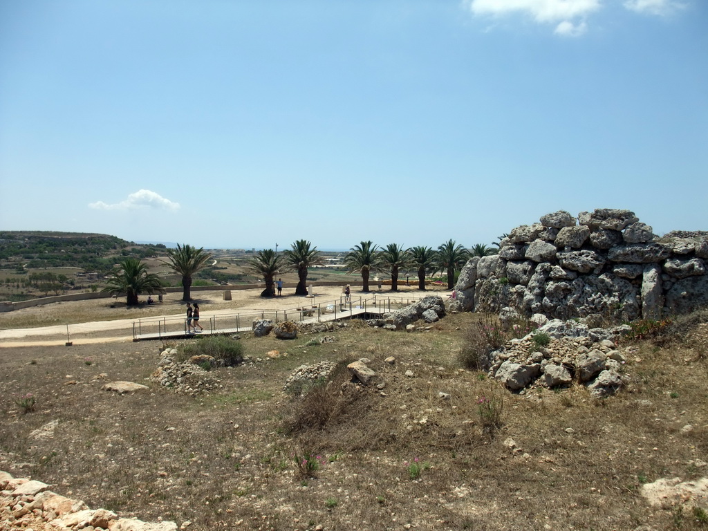 The right side of the north Ggantija neolithic temple, and surroundings