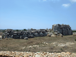 The right side of the north Ggantija neolithic temple, and the Church of St. Peter & St. Paul at the town of Nadur