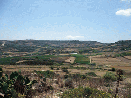 The town of Nadur with the Church of St. Peter & St. Paul and surroundings, viewed from near the Calypso Cave