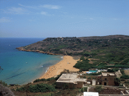 The beach of Ramla Bay, viewed from the Calypso Cave viewing point