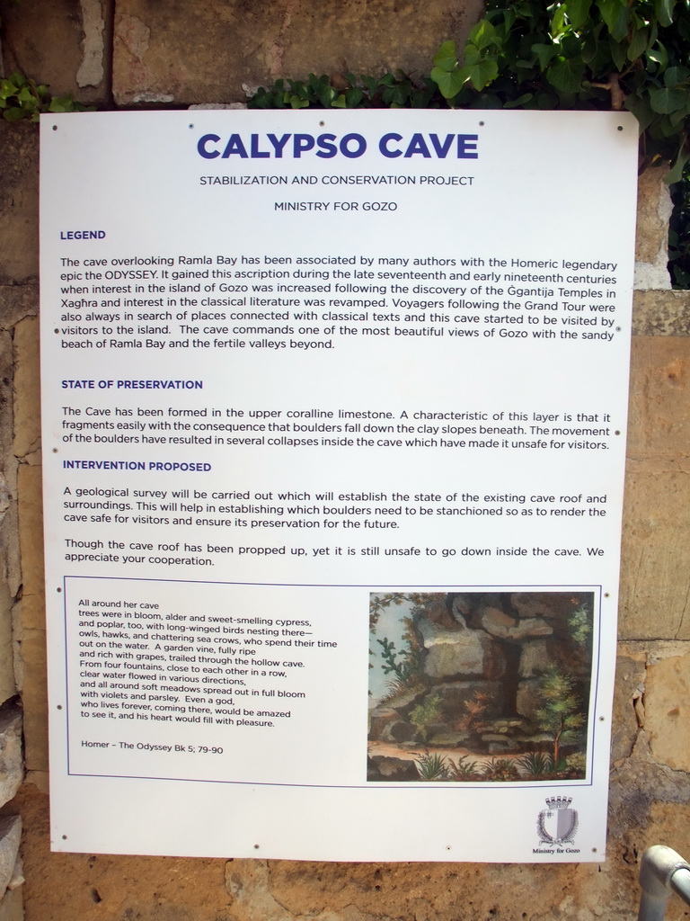 Explanation on the Calypso Cave