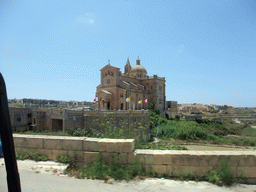 The National Shrine and Basilica of the Blessed Virgin Of Ta` Pinu, viewed from the Gozo tour jeep