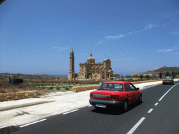 The National Shrine and Basilica of the Blessed Virgin Of Ta` Pinu, viewed from the Gozo tour jeep