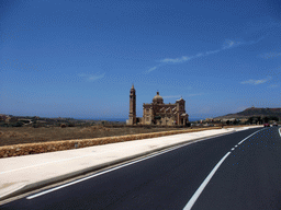 The National Shrine and Basilica of the Blessed Virgin Of Ta` Pinu, viewed from the Gozo tour jeep