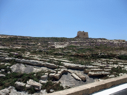 Watch tower at Dwejra Bay, viewed from the Gozo tour jeep