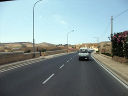 Old viaduct at the Triq L Gharb street from San Lawrenz to Victoria, viewed from the Gozo tour jeep