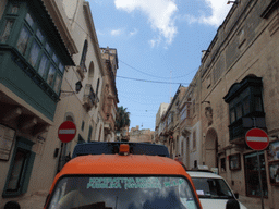 Street in Victoria leading to the Citadella, viewed from the Gozo tour jeep
