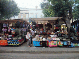 Open market in the Triq Il Papa Gwanni Pawlu IIV street in Victoria, viewed from the Gozo tour jeep