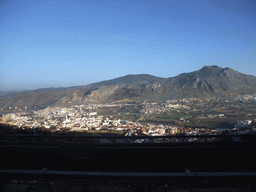 The town of Loja and the Sierras de Loja mountains, viewed from our tour bus from Seville to Granada