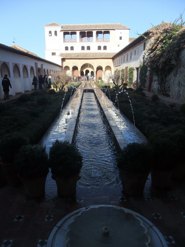 The Patio de la Acquia courtyard at the Palacio de Generalife