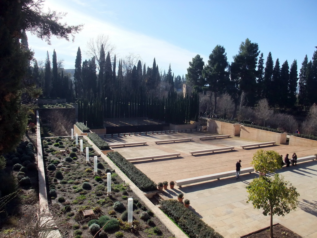 Amphitheatre at the Jardines Nuevos gardens, viewed from the Jardines Altos gardens at the Palacio de Generalife