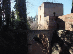 The Torre del Agua and an aqueduct at the Alhambra palace