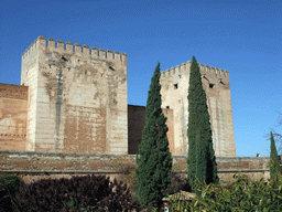 The Torre Quebrada tower and the Torre del Homenaje tower at the Alhambra palace