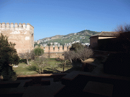 The Torre de las Gallinas tower and the Patio de Machuca courtyard at the Alhambra palace
