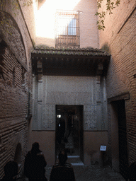 Miaomiao at the entrance gate to the Mexuar audience chamber at the Alhambra palace