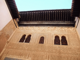 The top of the Façade of Comares at the Patio del Cuarto Dorado courtyard at the Alhambra palace