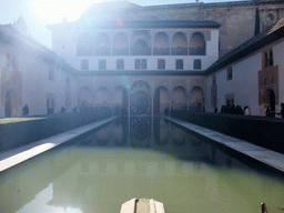 Pond at the Patio de los Arrayanes courtyard at the Alhambra palace