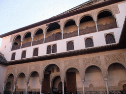 Entrance to the Patio de los Leones courtyard, at the Patio de los Arrayanes courtyard at the Alhambra palace