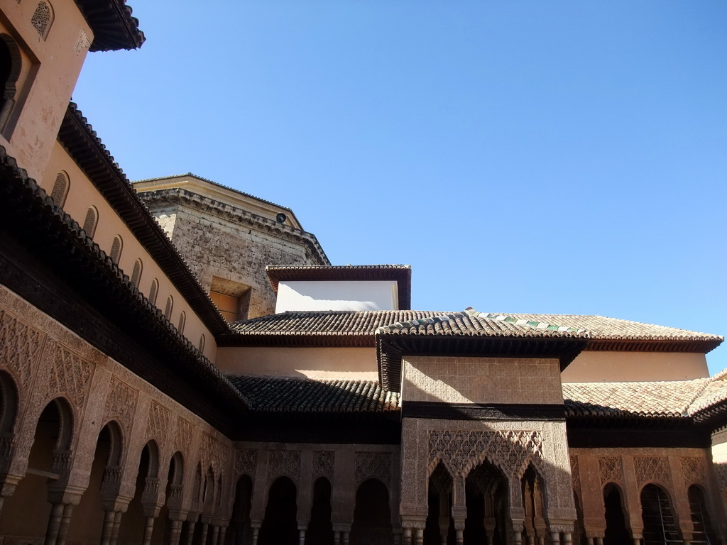 Roofs at the Patio de los Leones courtyard at the Alhambra palace