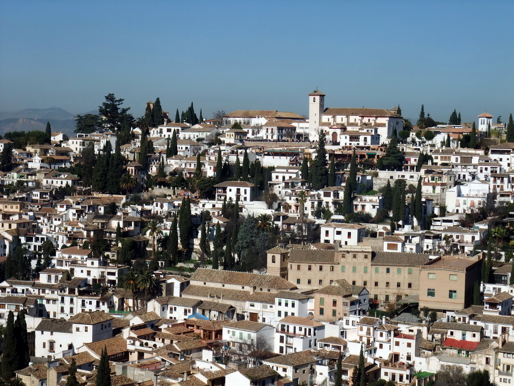 The north side of the city of Granada, viewed from the Chambers of Charles V at the Alhambra palace