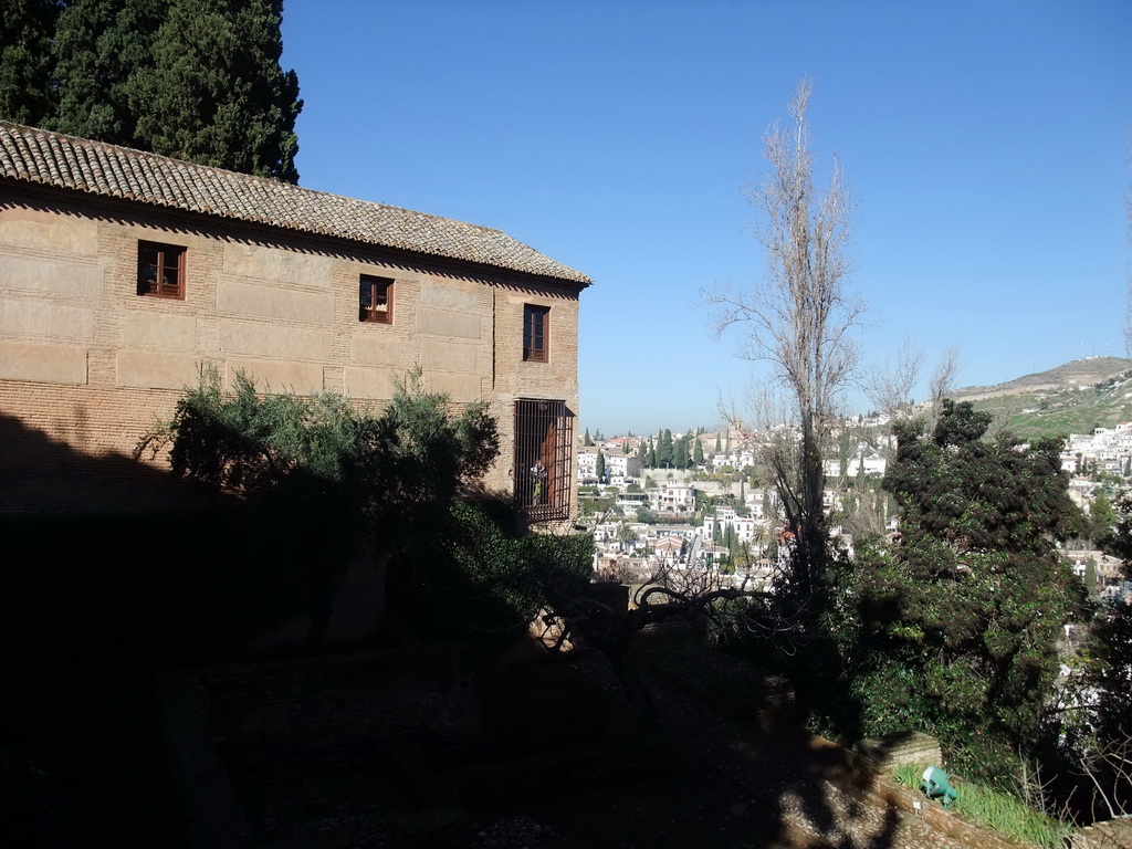 The Chambers of Charles V at the Alhambra palace, and the north side of the city of Granada