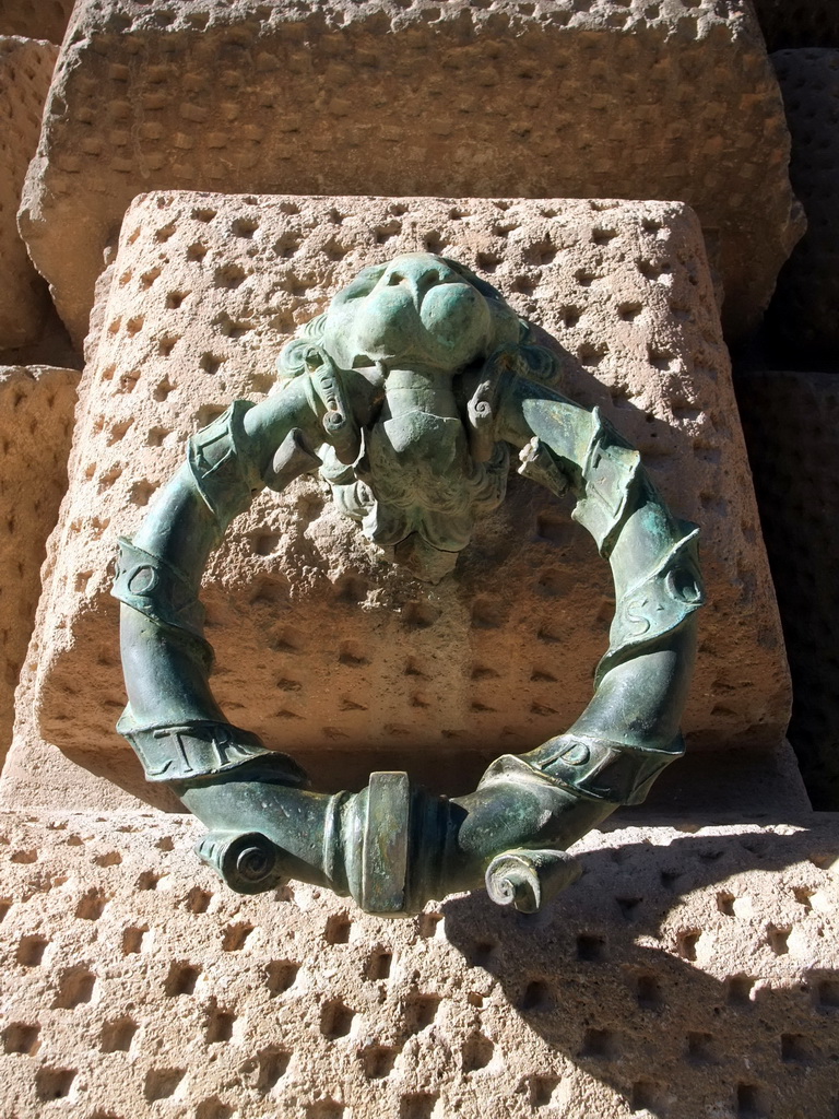 Gargoyle door knocker at the Palace of Charles V at the Alhambra palace