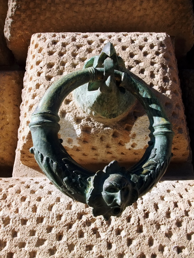 Gargoyle door knocker at the Palace of Charles V at the Alhambra palace