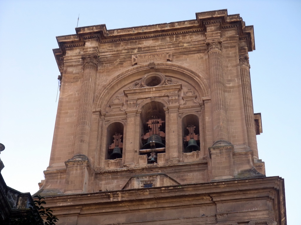 The top of the tower of the Granada Cathedral