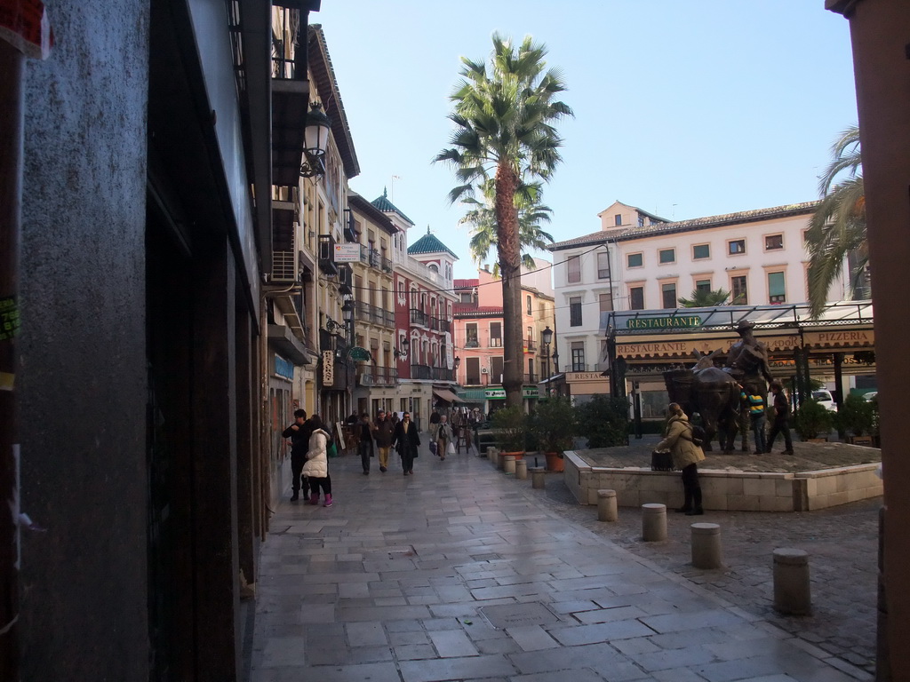 Plaza de la Romanilla square with the statue `El Aguador`