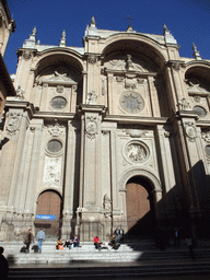 Front of the Granada Cathedral at the Plaza de las Pasiegas square