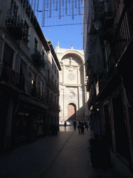 Front of the Granada Cathedral at the Plaza de las Pasiegas square and the Calle de Marqués de Gerona street