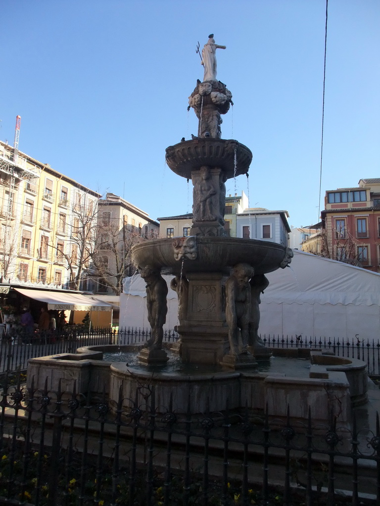 The Fuente de los Gigantones fountain at the Plaza de Bib-Rambla square