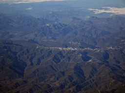 The Pyrenees mountain range, viewed from the airplane from Amsterdam