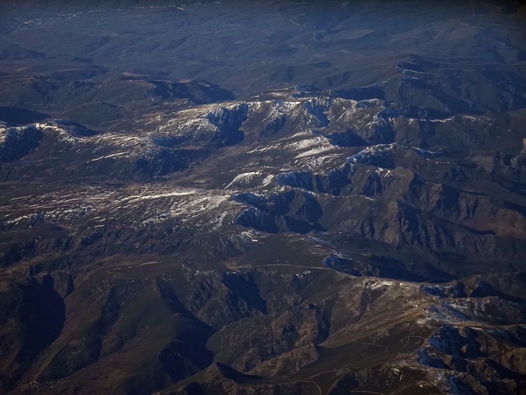 The Pyrenees mountain range, viewed from the airplane from Amsterdam