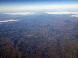 The Pyrenees mountain range, viewed from the airplane from Amsterdam