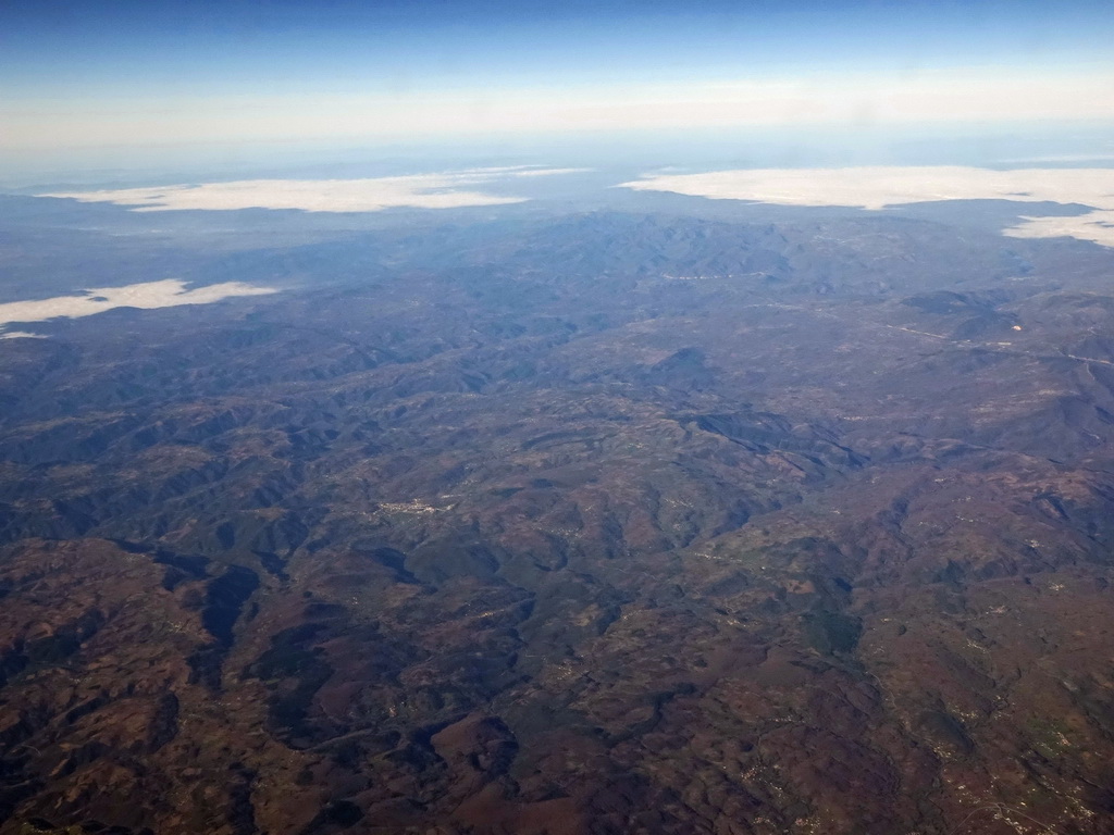 The Pyrenees mountain range, viewed from the airplane from Amsterdam