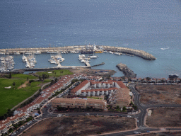 The Marina San Miguel of Amarilla Golf, viewed from the airplane from Amsterdam