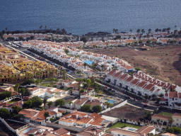 The Calle San Blas street at the town of Oasis del Sur, viewed from the airplane from Amsterdam