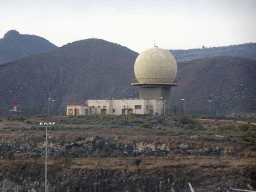 Round tower at the west side of Tenerife South Airport, viewed from the airplane to Amsterdam